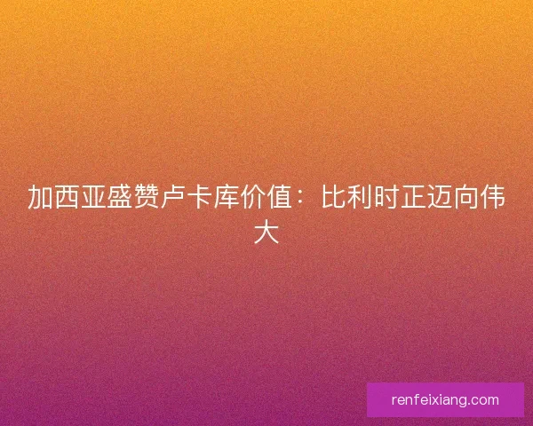 加西亚盛赞卢卡库价值：比利时正迈向伟大