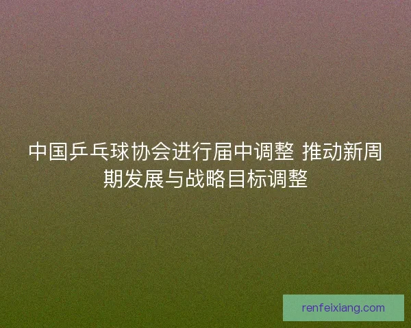 中国乒乓球协会进行届中调整 推动新周期发展与战略目标调整